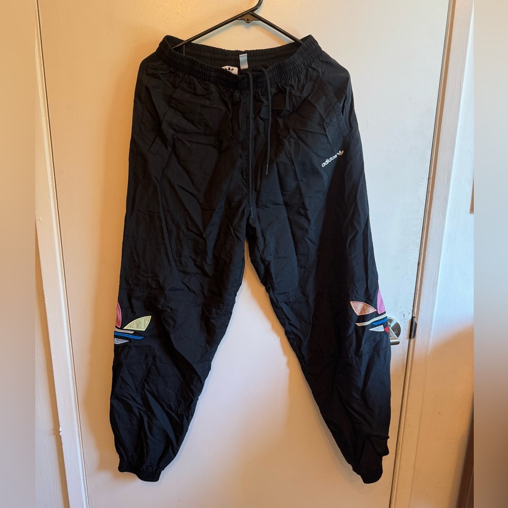 Adidas Black Windbreaker Track Pants